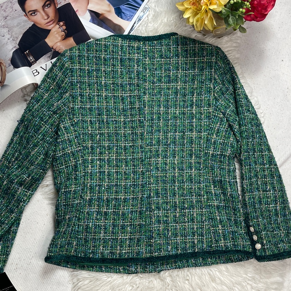 NEW TAHARI ASL Classic Tweed Jacket - Green - Picture 16 of 16